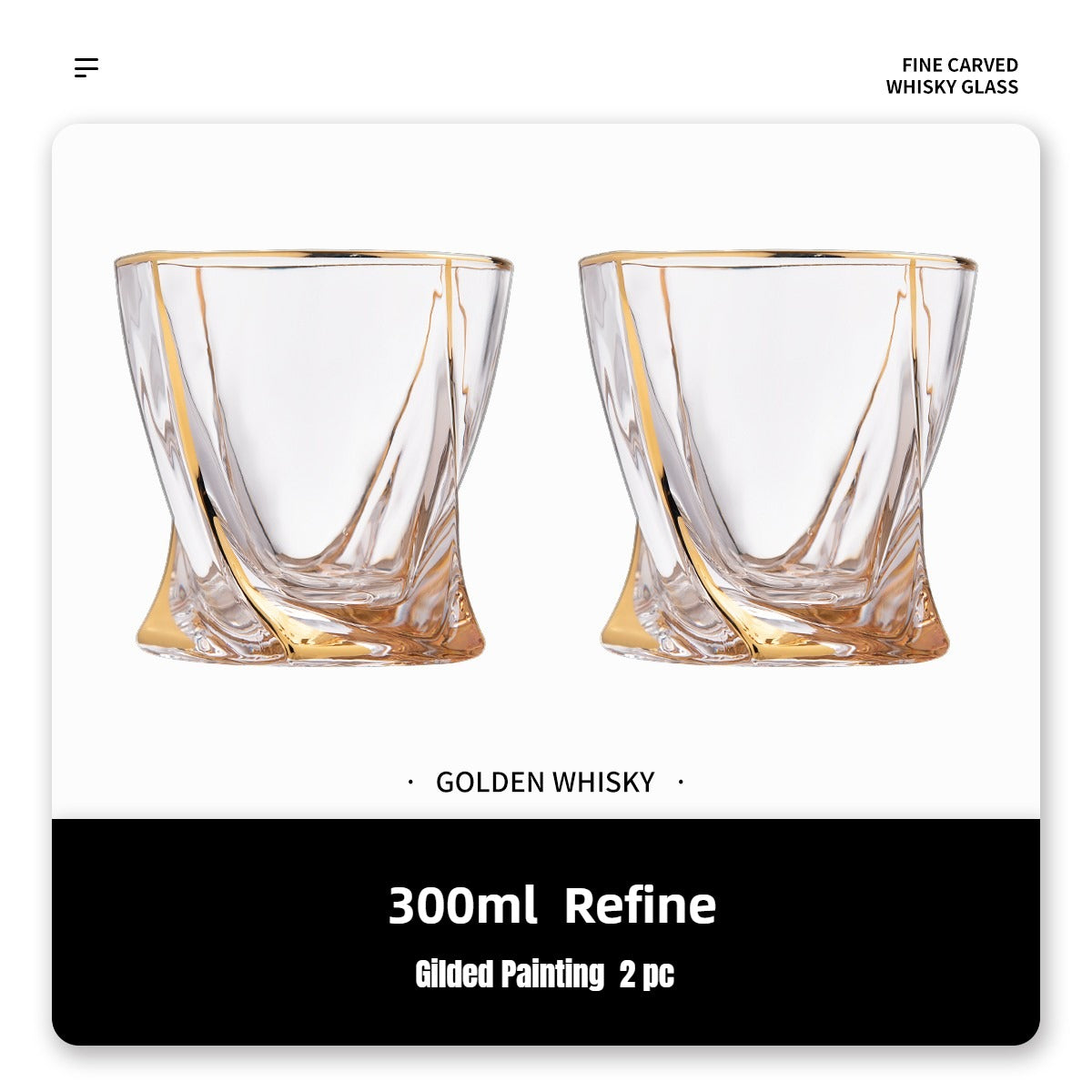 Luxury Hand-painted Whiskey Glass with Real Gold